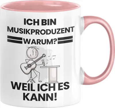 Produktbild von Musikproduzent Geschenk Tasse Lustiger Spruch Ich Bin Musikproduzent Warum Weil Ich Es Kann Geschenkidee Bester Musikproduzent Geburtstag Kaffee-Becher (Rosa)