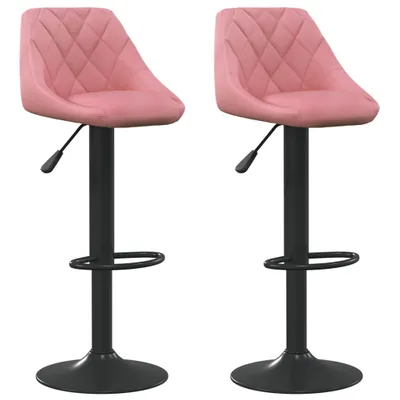 Image de vidaXL Tabouret de bar 2 pcs velours rose