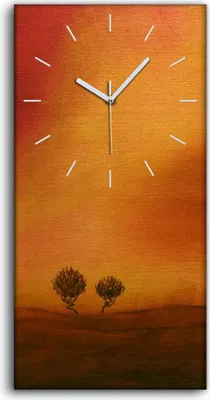 Produktbild von Wanduhr Uhr Wandbild Leinwand Geräuschlos 30x60 Malerei Abstrakte Bäume Kunst - weiße Hände