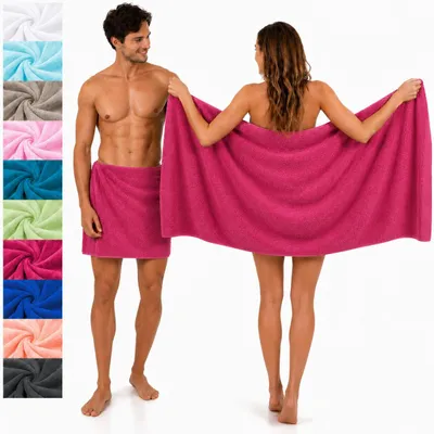 Produktbild von Betz 2 Stück Saunatücher Saunatuch Saunahandtuch Set Palermo 100% Baumwolle Frottier XXL Badetuch Strandtuch Größe 80 x 200 cm Farbe Cranberry
