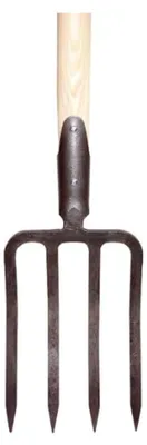 Produktbild von Spatengabel 4 Zinken geschmiedet Federdülle Stahlkopf 280x180mm 80cm Eschenstiel
