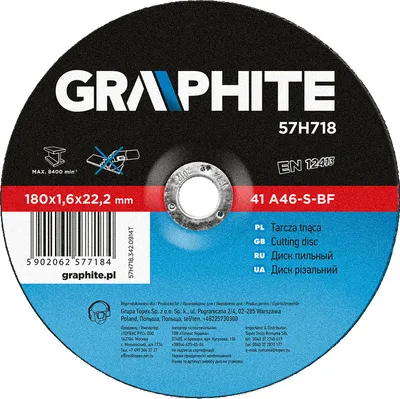 Produktbild von GRAPHITE schneidscheibe 180x22x1,6mm metall 41 a60-t-bf