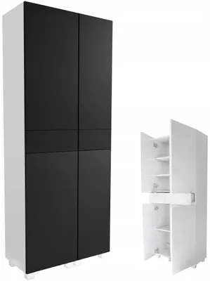 Zdjęcie produktu dla słupek łazienkowy szafa do łazienki wiszący stojący czarny mat 70cm (40+30)
