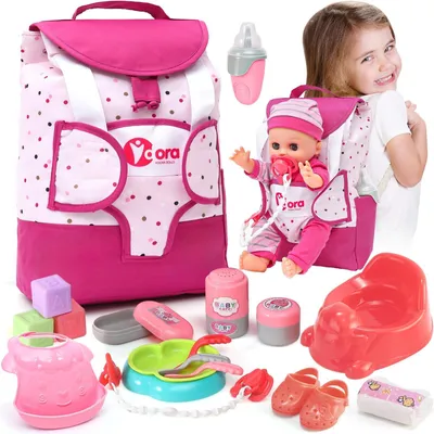 Productafbeelding van Baby Poppenaccessoires Speelset met Verzorgingstas en Voedingsset