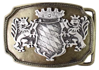 Produktbild von FRONHOFER Trachten Gürtelschnalle Bayerisches Wappen, Messing Schnalle 4 cm