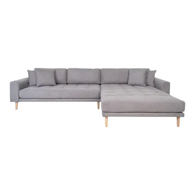 Produktbild von Ecksofa >Lido< in Hellgrau, Stoff - 290x76x92cm (BxHxT)