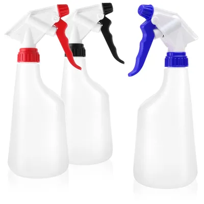 Produktbild von com-four® 3x Sprühflasche - chemiebeständiger Pumpsprüher für Mineralöle, verdünnte Säure, Lösungsmittel, Lauge, Pflanzendüngemittel - 600 ml Zerstäuberflasche mit verstellbarer Düse