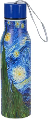 Produktbild von DUO | Trinkflasche - Isolierflasche - 500 ml - Van Gogh Sternennacht - Edelstahl - Thermosflasche - Auslaufsicher