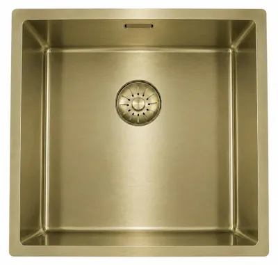 Obrázek produktu pro Pure.Sink Comfort PVD Zlatý dřez 40 × 40 cm, poloměr 10 mm, pro montáž pod desku, do desky a na desku PCM4040-60