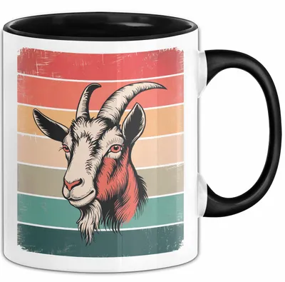 Produktbild von Ziegenbauer Ziegen Tier Tasse Geschenk Lustige Geschenkidee Spruch (Schwarz)