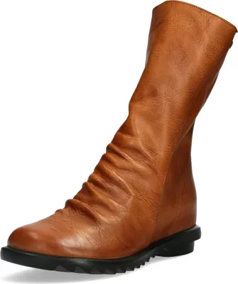 Produktbild von Laura Vita Damen Stiefelette slouchy Leder Boot geraffter Halbschaft Cyrielle 10, Größe:39 EU, Farbe:Braun
