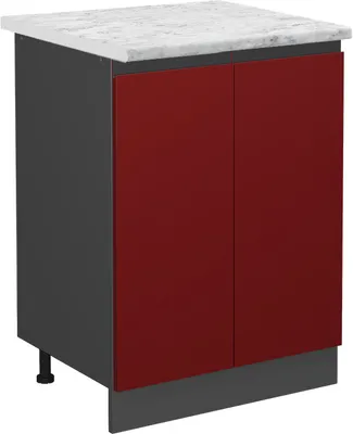 Image de Meuble bas de cuisine Vicco R-Line Rouge 60cm  J-Shape PT Marbre, Model 46446