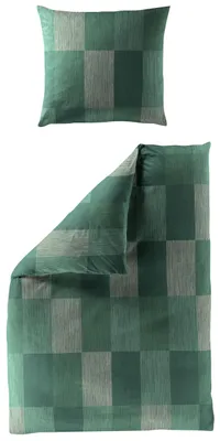 Produktbild von BIERBAUM Bettwäsche Biber grün 135x200cm, mit 1 Kissen Bettbezug