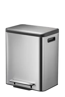 Produktbild von EKO - EcoCasa Recycler Treteimer 15+15 Liter - Stainless steel Plastic  - Matt Edelstahl