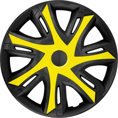 Produktbild von NRM Radkappen N-Power BICOLOR, Gelb/Schwarz 15" Zoll. (4 x Universal Radzierblenden/Radkappen)