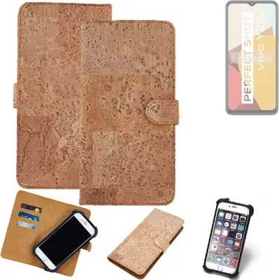 Produktbild von K-S-Trade Hülle kompatibel mit Vivo Y22s  Kork Handyhülle Cover  Schutzhülle TPU Case Bumper in Hellbraun, (1x)