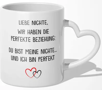 Produktbild von 22Feels Nichte Geschenk 18. Geburtstag Mädchen Tasse Abitur Weihnachten Firmung Haferl Kaffeetasse Frauen Uni Abschluss Bachelor Master Firmung Konfirmation (Herzhenkel Weiss)