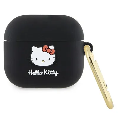 Obrázok produktu pre Etui Hello Kitty silikónová 3D Kitty Head Na Airpods 3 - Czarne