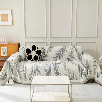 Produktbild von Sofaüberwurf für 2/3/4-Sitzer - Rutschfest und Kratzfest - Grau 180 x 340 cm