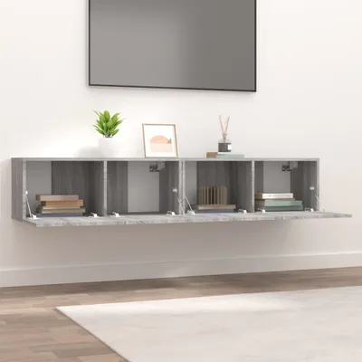 Produktbild von vidaXL TV-Schränke 2 Stk. Grau Sonoma 80x30x30 cm Holzwerkstoff