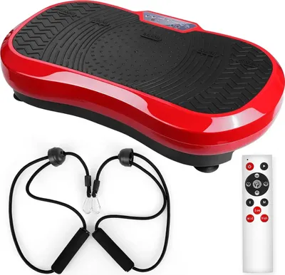 Produktbild von Vibrationsplatte Trainingsgerät, einstellbare Intensität, Fernbedienung, Rot
