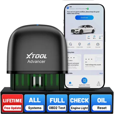 Image de Scanner OBD2 - Appareil de diagnostic AD20Pro - Bluetooth - OBD-II - Tous les systèmes - Réinitialisation du service d'huile - Mises à jour à vie - 1 unité