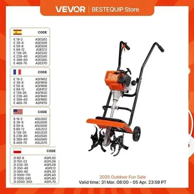 Produktbild von Famanu Benzinbetriebener Kultivator 31cc - 4 Verstellbare Stahlteller für Garten- und Rasenbearbeitung