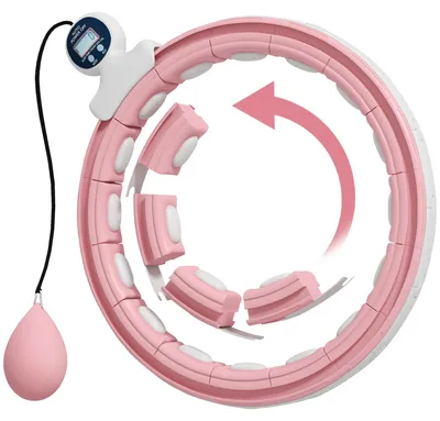 Produktbild von Smart Hula Hoop Reifen Erwachsene mit Gewicht Kugel Zähler 16 Knoten (76-113cm) Rosa