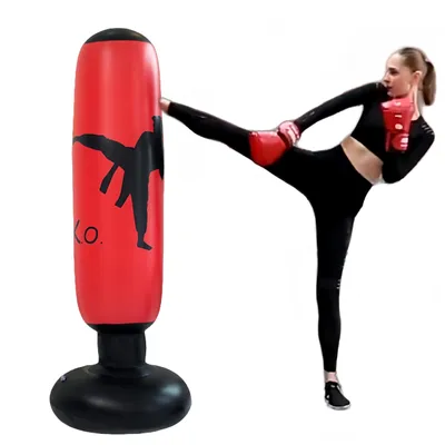 Immagine prodotto di Omgoods - Sacco da boxe da pavimento - Gonfiabile, 160 cm, ideale per karate e boxe