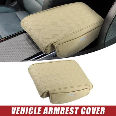 Produktbild von Universal 1 Stk. Auto-Armlehnenbezug rutschfest, erhöhter Schutzbezug beige mit Seitentaschen