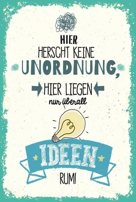 Produktbild von vianmo Holzschild 18x12 cm hier keine Unordnung nur Ideen