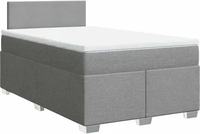 Produktbild von vidaXL Boxspringbett mit Matratze Hellgrau 120x190 cm Stoff