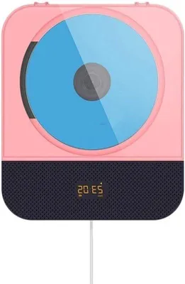 Productafbeelding van Draagbare cd-speler - Boombox - homeaudio - Thuis naar muziek luisteren - Wandmontageontwerp - 165x190x38mm - Roze