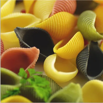 Produktbild von ARTland Wandbild Alu für Innen & Outdoor Bunte Pasta Größe: 30x30 cm