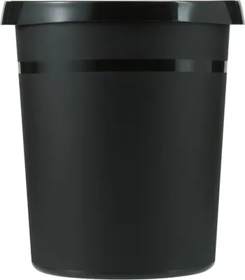 Produktbild von Klassischer runder Papierkorb aus Kunststoff | 18 Liter, HxØ 35x31,2cm | Schwarz