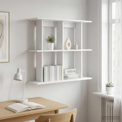 Zdjęcie produktu dla Maison Exclusive - Półka ścienna, biała, 80 x 20 x 75 cm, płyta wiórowa