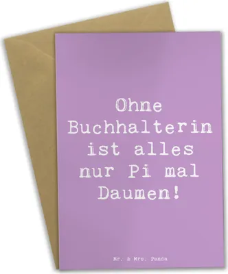 Produktbild von Mr. & Mrs. Panda Grußkarte Spruch Buchhalterin Liebe - Lavendeltraum - Geschenk, dankeskarten, Berufe, Buchhaltung, Details, Berufsliebe, Anerkennung, Grußkarten, Ohne
