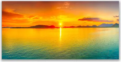 Produktbild von Glasbilder 140x70 Wandbild Druck auf Glas Meer Sonne Landschaft