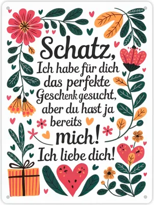 Produktbild von Metallschild XL in 21x28 cm Du hast ja mich