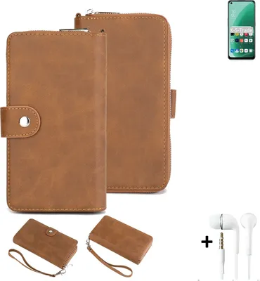 Produktbild von K-S-Trade 2in1 Handyhülle kompatibel mit Oppo A55s 5G + Kopfhörer Schutzhülle & Portemonnee Schutzhülle Tasche Handytasche Case Etui Geldbörse