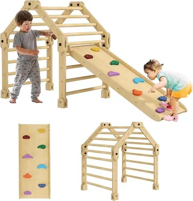 Imagen del producto de Estructura de escalada Montessori 3 en 1 para interior, para niños de 1,5 a 4 años