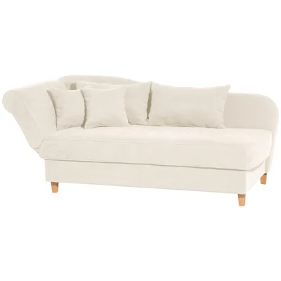 Produktbild von Max Winzer Recamiere mit Armteil links klappbar Selma - Velourstoff creme - Maße: 190 / 210 x 88 x 82 cm