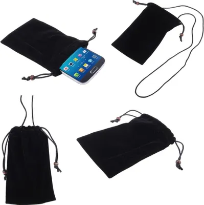 Produktbild von DFV mobile - Etui mit Kette und Schleife-Verschluß Tasche aus Stoff Kunstwildleder Weichem Tuch für Nokia 5230 Nuron - Schwarz