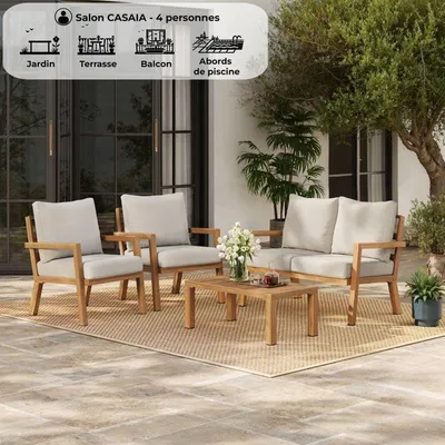 Image de Salon bas de jardin - Aluminium - 4 personnes - CASAIA