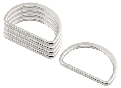 Produktbild von 5er Set Metall Halbringe flach 30mm – D-Ring für Taschen Gurtband Gürtel DIY