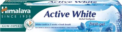 A box of Himalaya Active White Herbal Toothpaste.