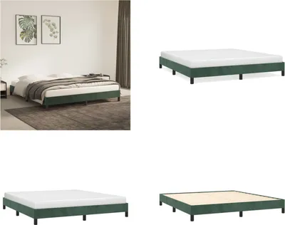 Produktbild von vidaXL Bettgestell Dunkelgrün 180x200 cm Samt - Bettgestell - Bettgestelle - Bettrahmen - Bett