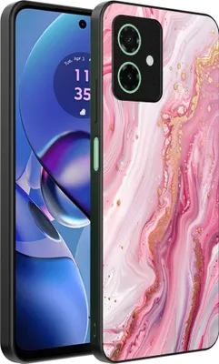 Produktbild von Smartphonica Handytasche geeignet für Motorola Moto G64 mit Marmordruck - TPU zurück Abdeckung Fall Marmor-Design - Pink