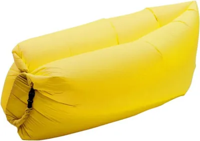 Produktbild von Luftbett TURIM Aufblasbares Sofa, Luftsofa, Luftliege mit tragbarem Paket, Luftmatratze, tragbare Lazy-Liege für Camping, Strand, Park, Strand, Gelb