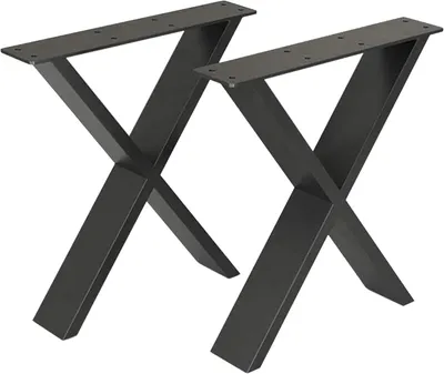 Produktbild von Tischgestell Maribo 72 x 55 cm im 2er Set für Esstische aus schwarzem Stahl